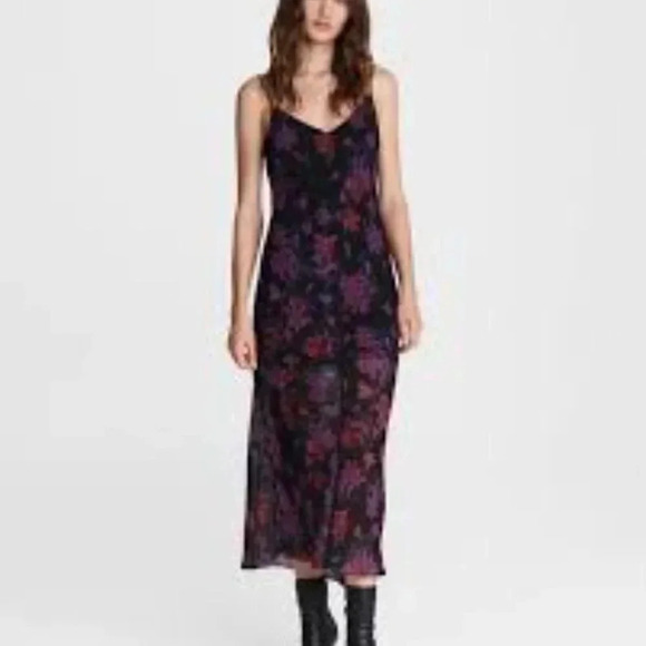Rag & Bone - Mallory slip EUC long spaghetti strap dress adjustable strap floral - Picture 1 of 13